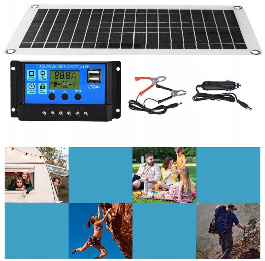 Flexibilní Solární Panel 20W Mono Tenký 2.5 MM Pro Obytný Vůz Lodí