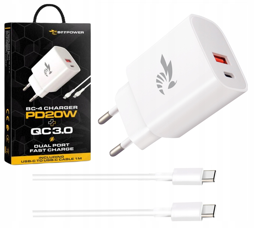 

Szybka Ładowarka Usb-c Usb 20W Kabel Typ C 1M