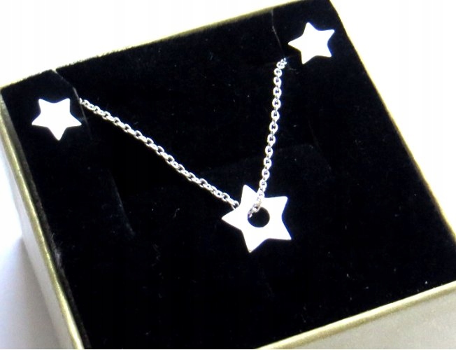 

Komplet Celebrytka Gwiazdka naszyjnik i kolczyki