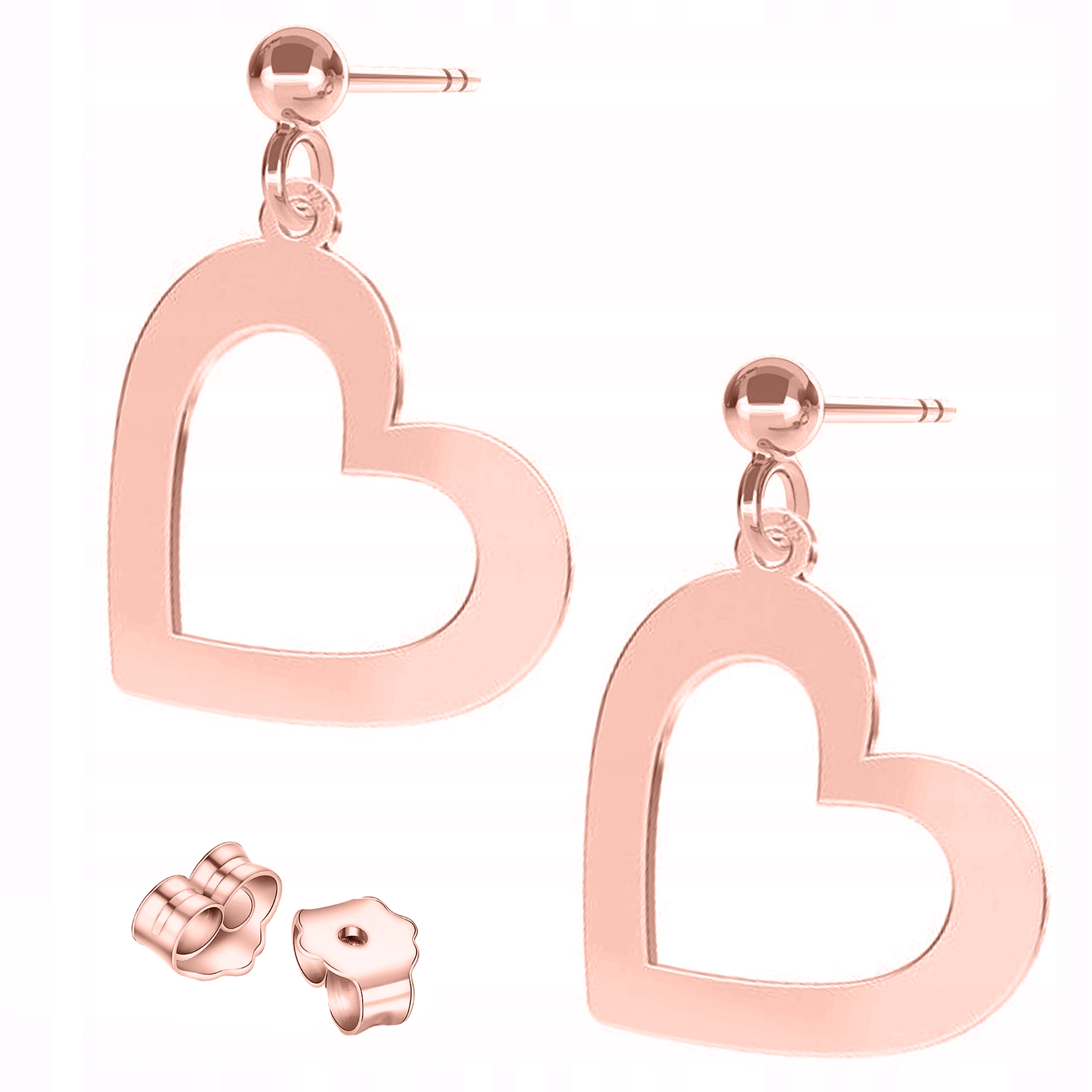 Náušnice Pozlacené srdce Srdíčka Plechovky se srdíčkem Stříbro 925