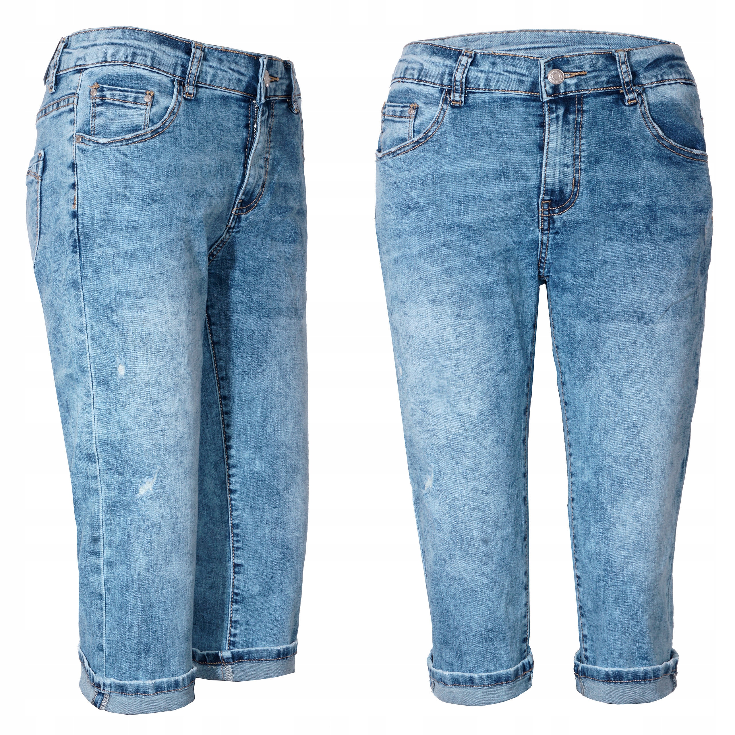 

Spodnie Jeansowe Rybaczki Przetarcia stretch 42 XL