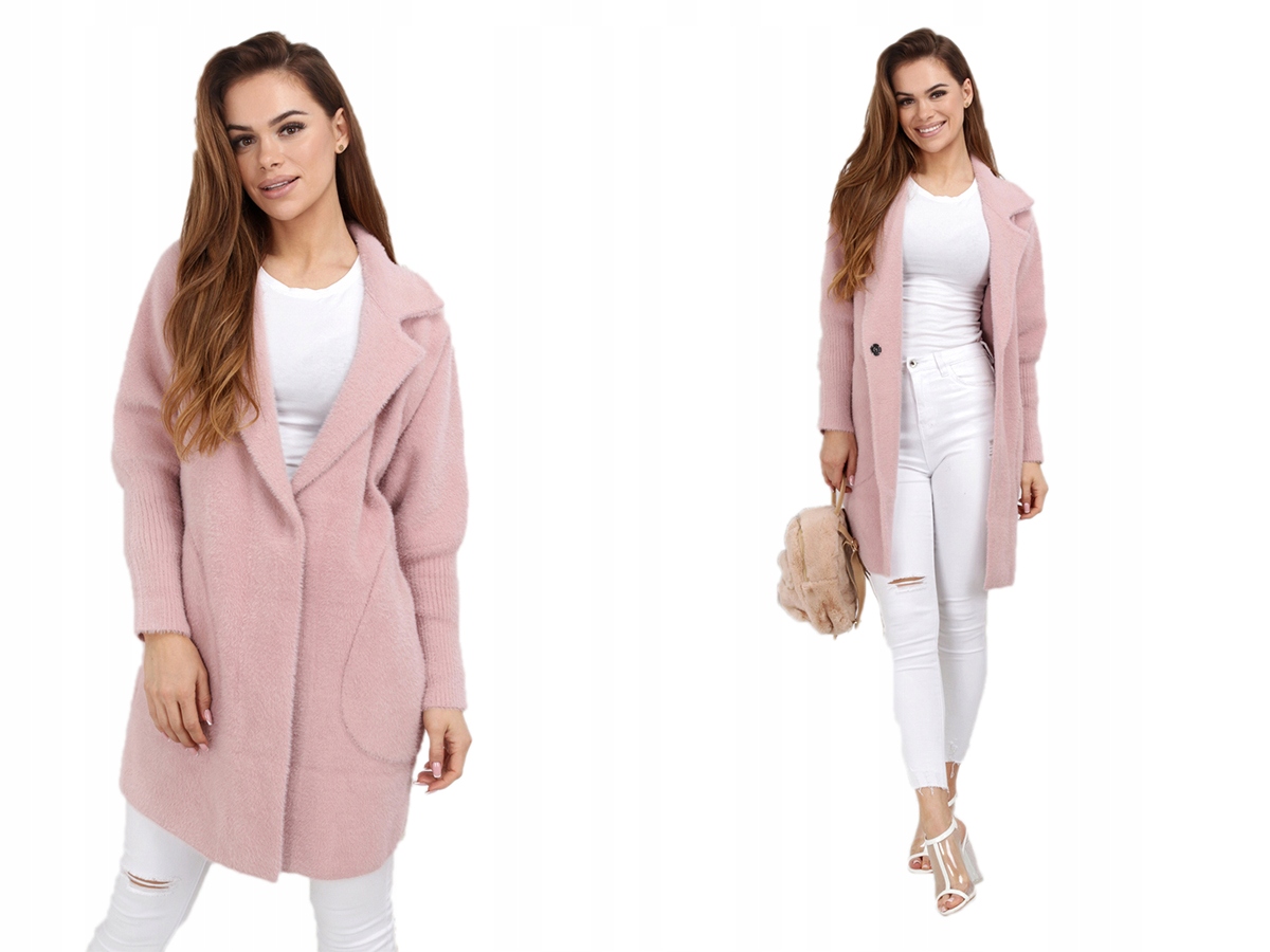 

Alpaka Oversize Plus Size 44-54 Pudrowy Róż 1918