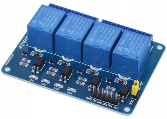 

Moduł przekaźnika 4-kanały 5V 10A/250V