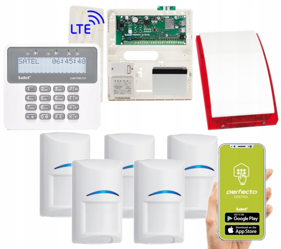 Satel System Alarmowy Perfecta 16 Lte Alarm Dom Aplikacja 5 Czujek Bosch
