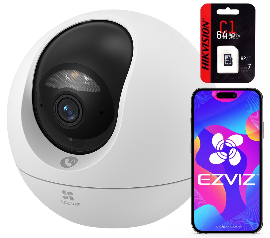 WiFi kamera Ezviz C6c 4K 8Mpx UltraHD otočná opatrovateľka karta Sd 64Gb