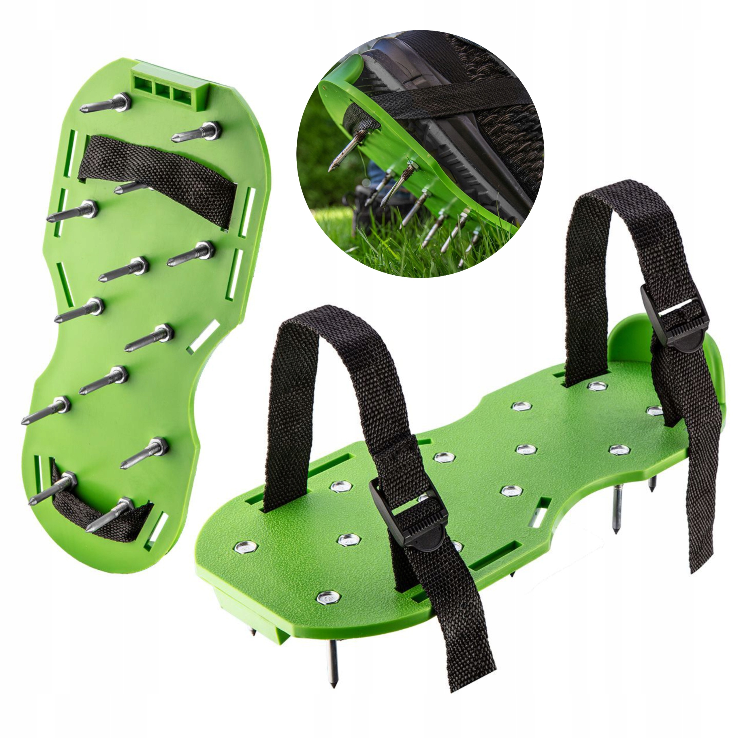 AERATOR OGRODOWY SANDAŁOWY BUTY PODESZWY KOLCAMI DO WYLEWKI NAPOWIETRZANIA