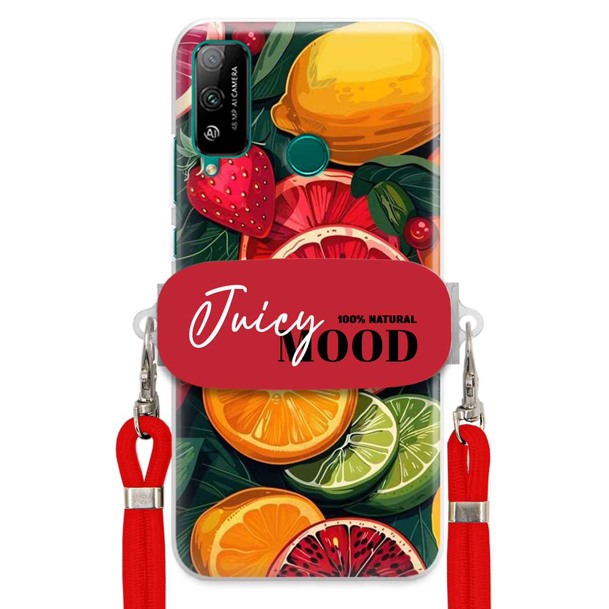 Puzdro pre Huawei Honor Play 4T Červené vodítko držiak Fruit Ovocie Juice Mood