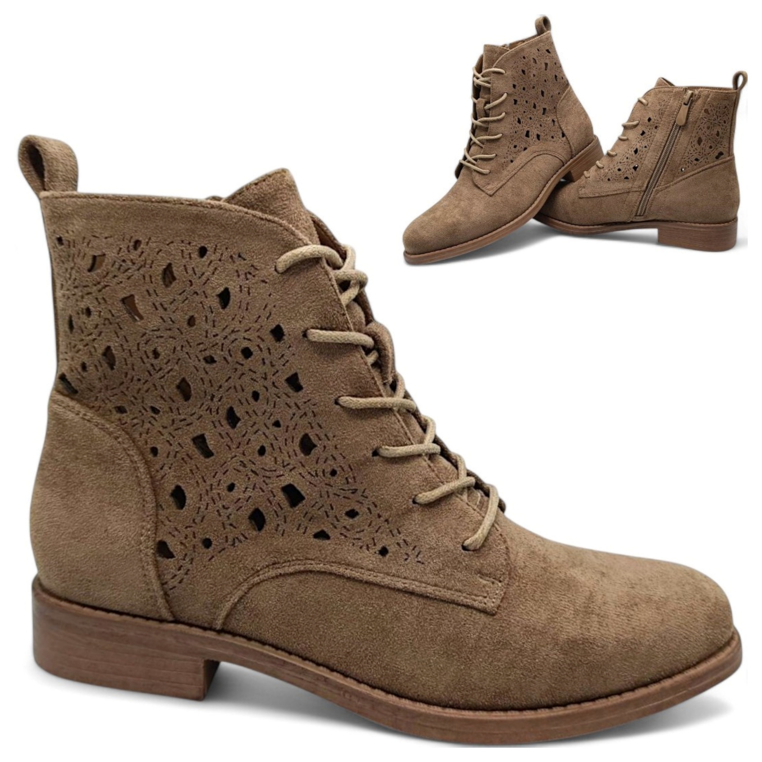 Boty Kovbojské Boty Dámské Ažurové 36 Barski Jarní Kotníkové Boty Semišové nad kotník