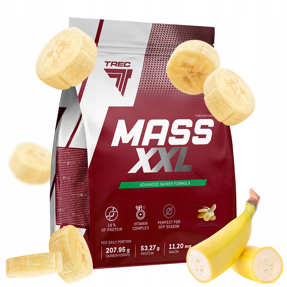 Protein Gainer Trec Mass XXL 4800g Mutant Mass Sacharidy Velké Balení