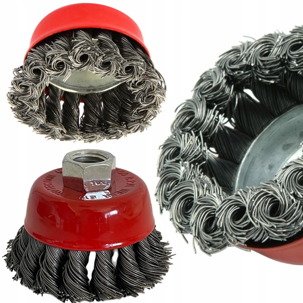 SZCZOTKA DRUCIANA 65 mm M14 DRUT STALOWY SKRĘCANY