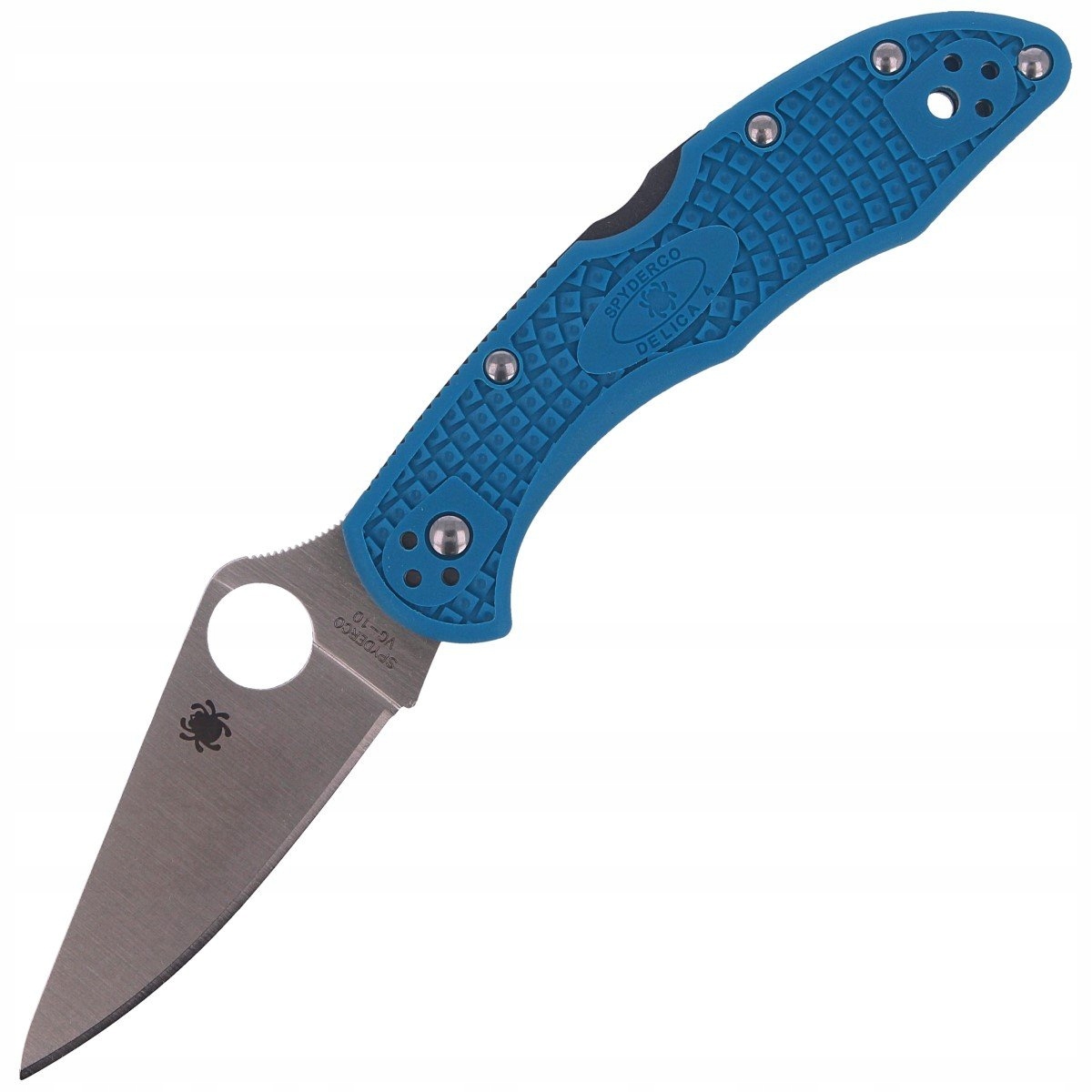 Nůž Spyderco Delica 4 Frn Blue Flat Ground Plain (C11FPBL)