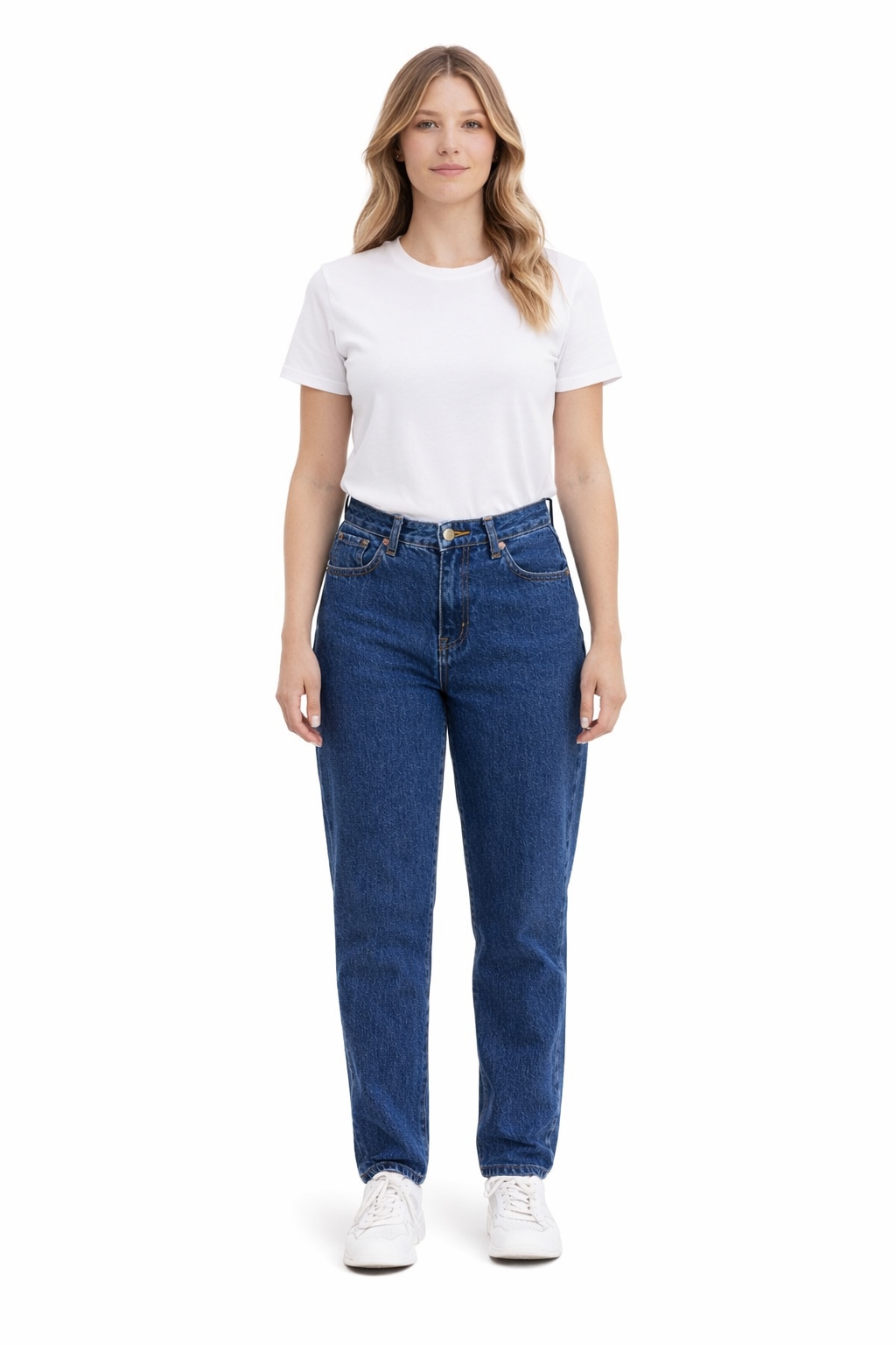 Guess Džíny Mom Jeans Vysoký Pas Klasické Modré 34 I3C