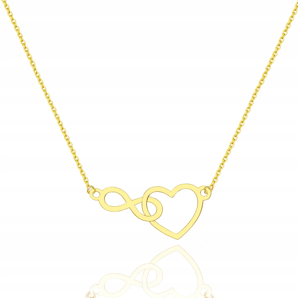 Zlatý Náhrdelník Proplétané Srdce Znak Nekonečna AU585 45cm