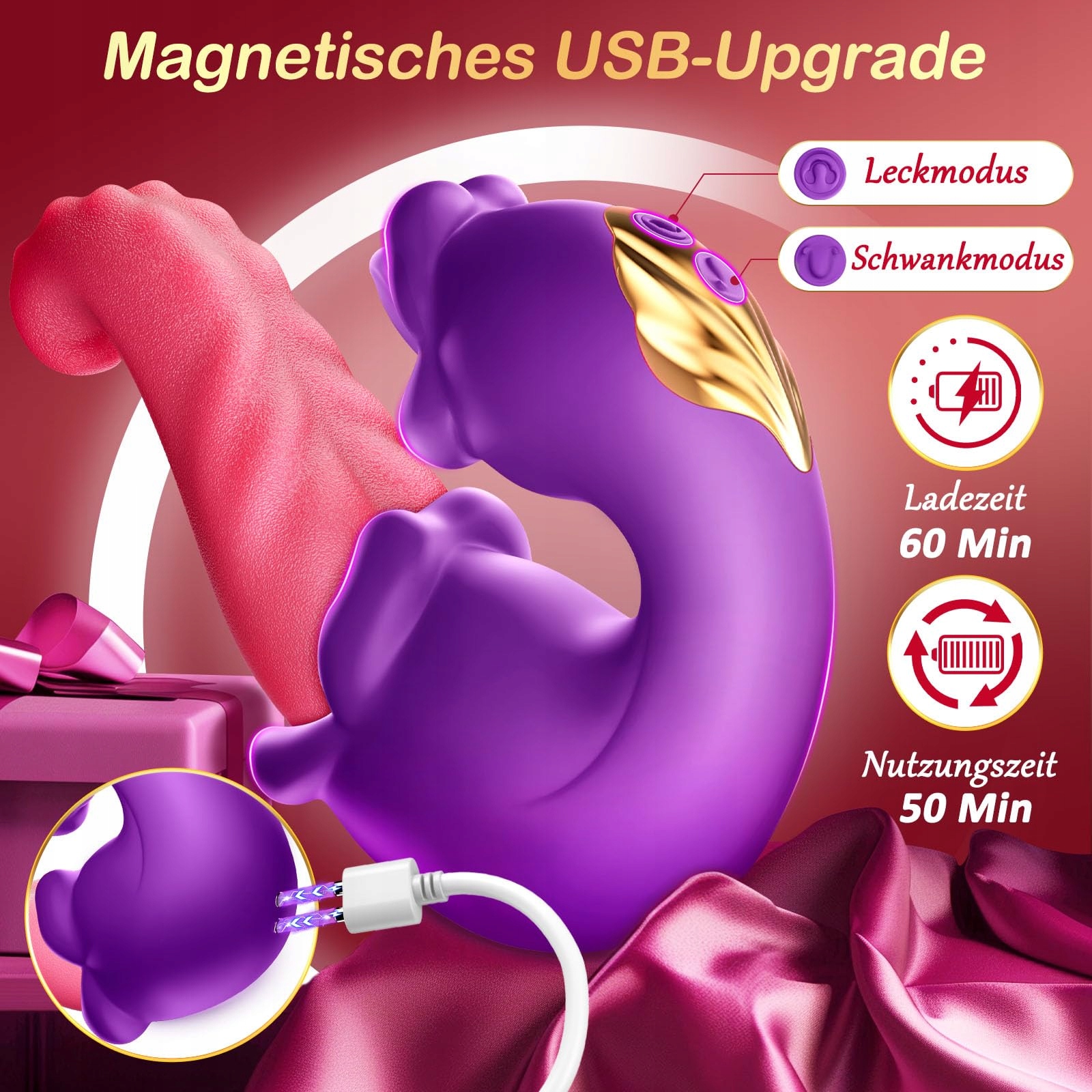 REALISTYCZNY WIBRATOR DLA KOBIET SILIKONOWY DILDO Z 10 TRYBAMI WIBRACJI — miniatura 5