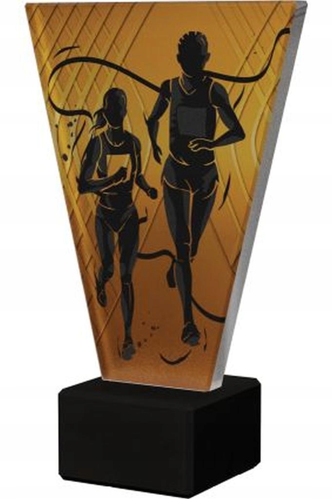 Trofeum szklane VL1-A/RUN/BK Biegi 22,5 cm z tabliczką