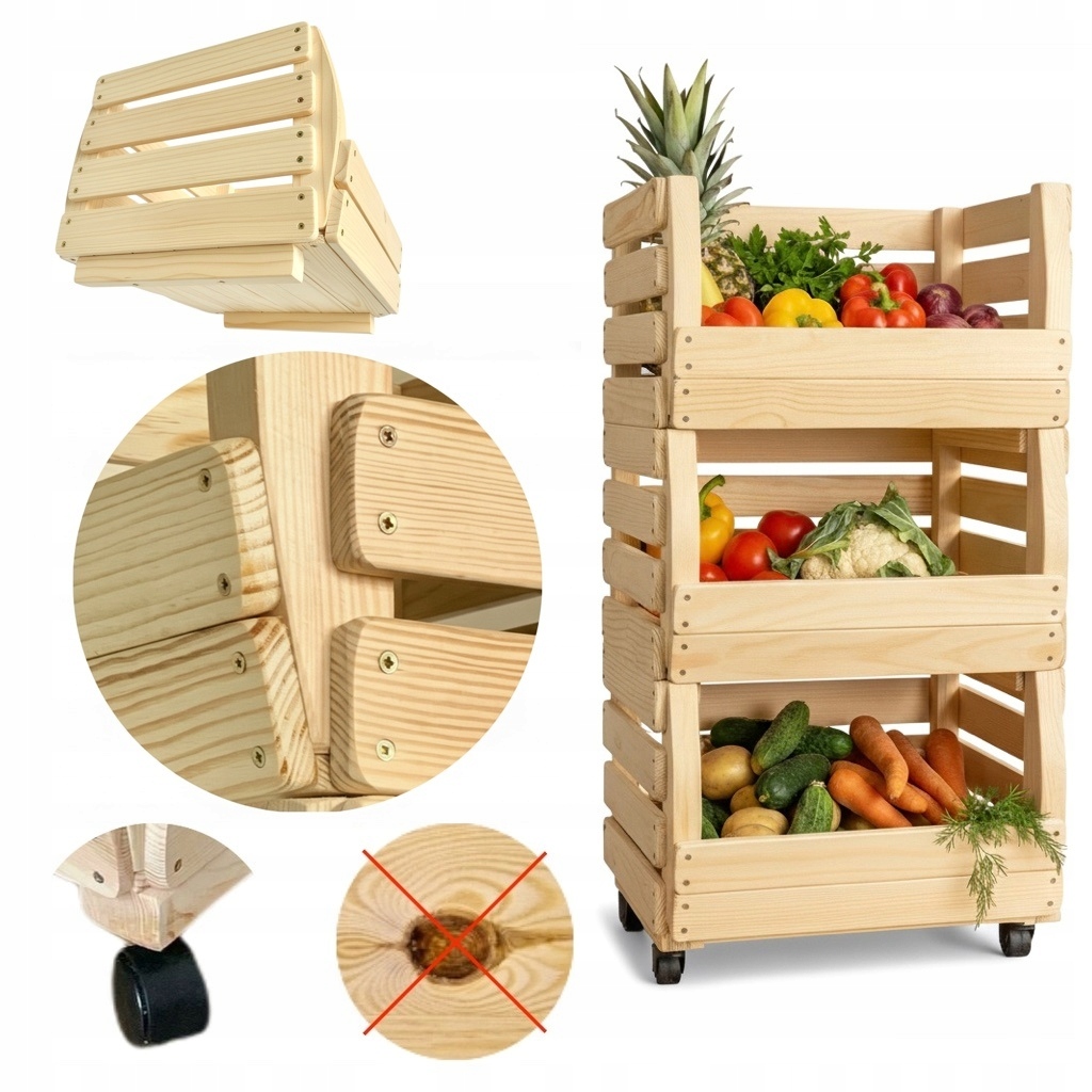 Krabice na zeleninu Ovoce Regál Organizér Kontejner do sklepa Spižírny Eko