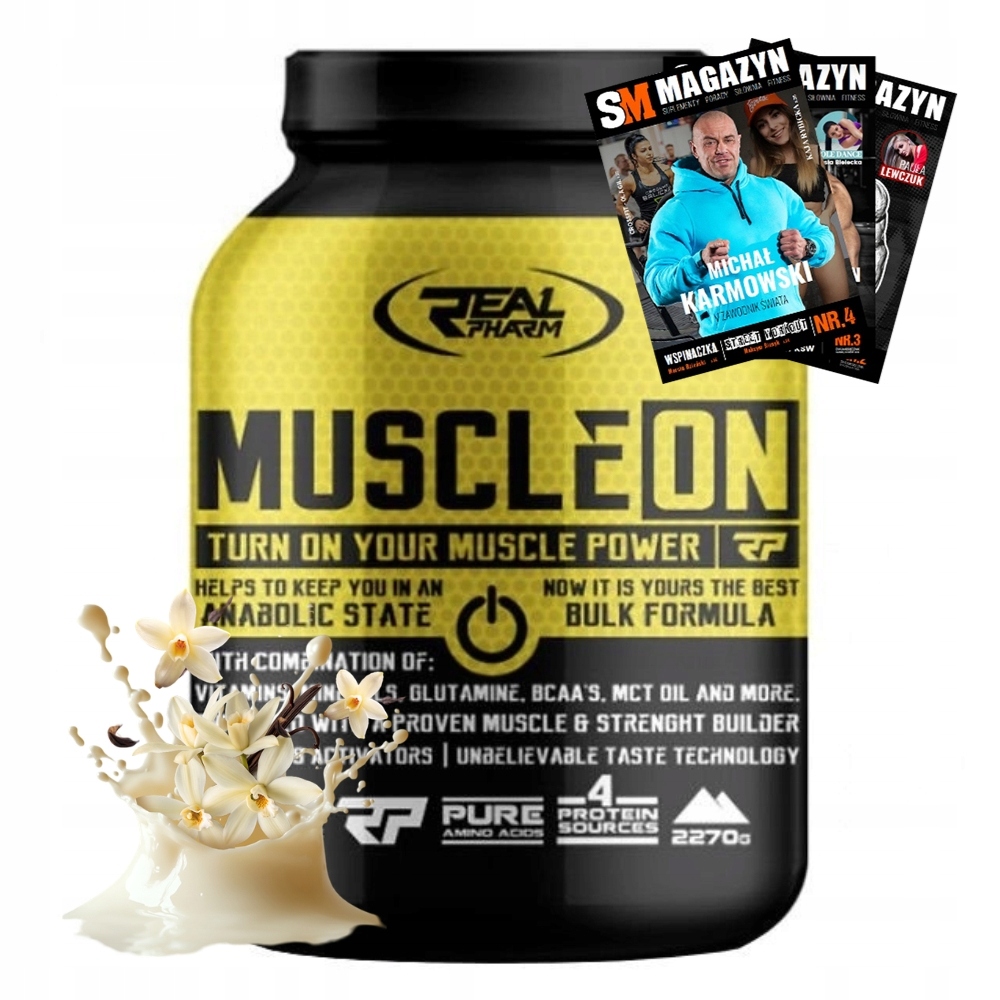 Real Pharm Muscle On 2270 g Gainer Bílkoviny Síla Svalová Hmota Regenerace