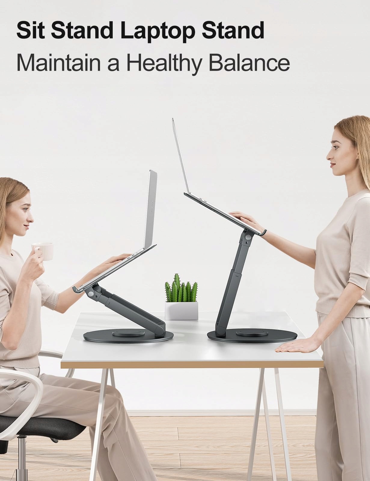 STÄNDER Laptop Regulowany Obrotowy Ergonomiczny Do Laptopów 10–17 Cali — miniatura 3