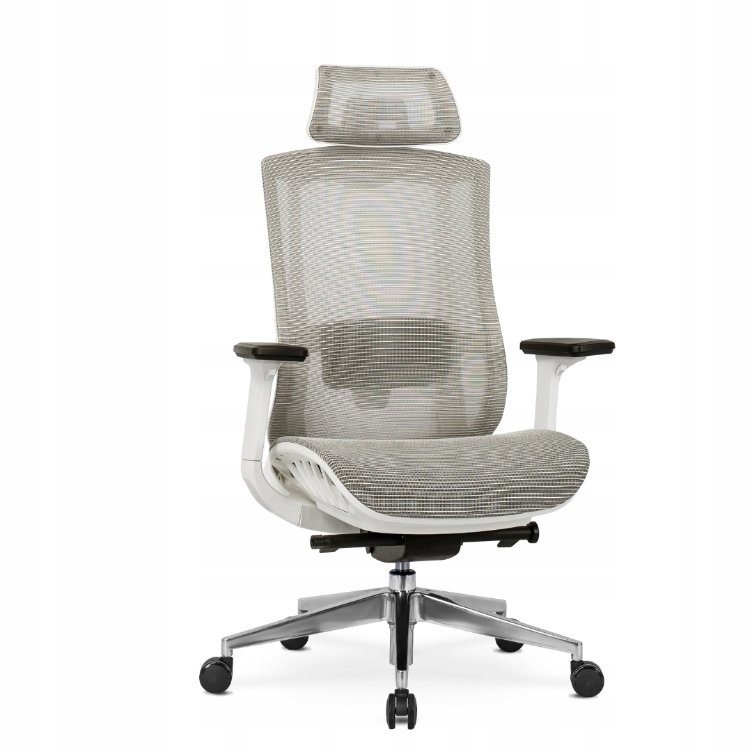 Biurowy Fotel Gamingowy Beżowy Obrotowy Ergonomiczny Regulowany Sky