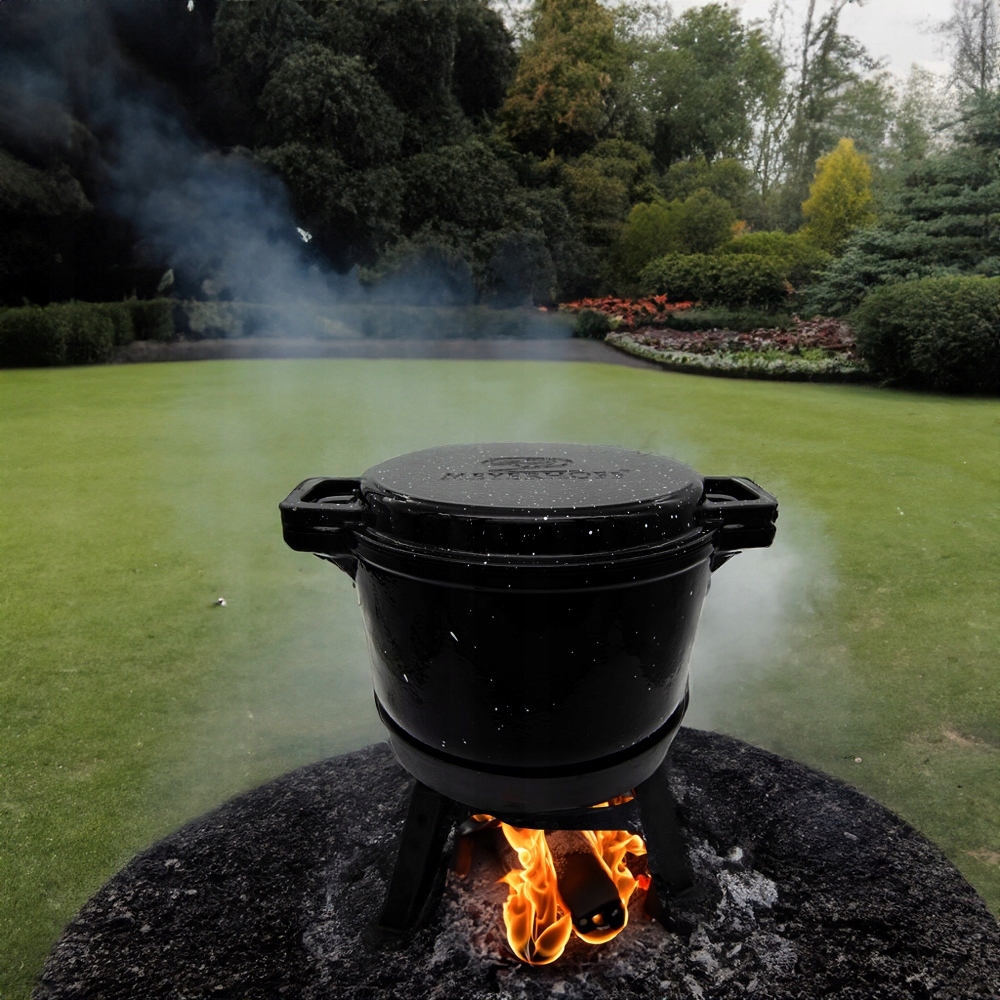 KOCIOŁEK 10L ŻELIWNY 3w1 emaliowany MARMUREK PRAŻONE DUSZONKI PRAŻUCHY Pojemność 10 l