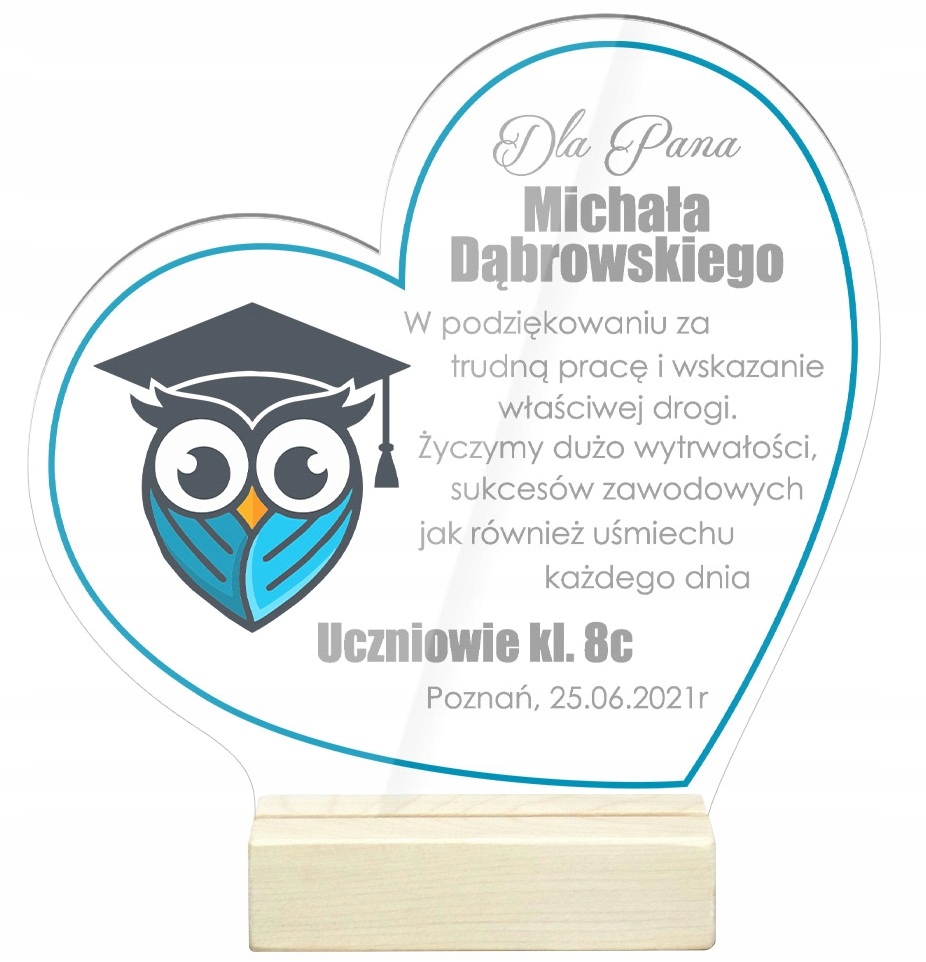 

Podziękowanie nauczyciela Statuetka