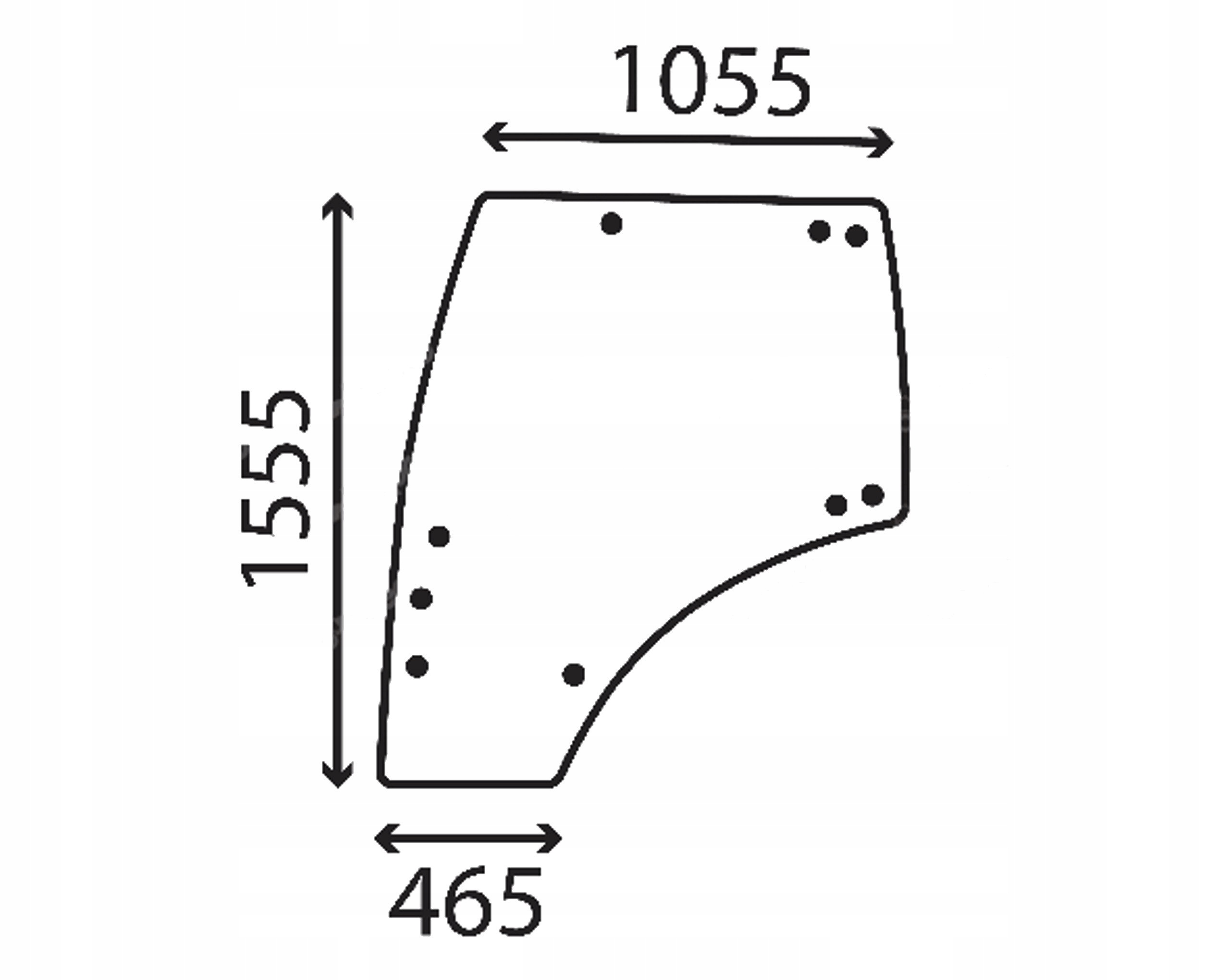čelní sklo pro traktor Kubota dveře levé 3Y205-70770