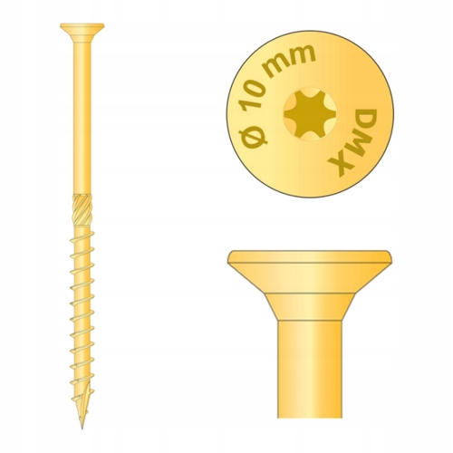 Wkręty do drewna 10x120 mm Wkręty ciesielskie Torx 50 szt Rodzaj wkręty