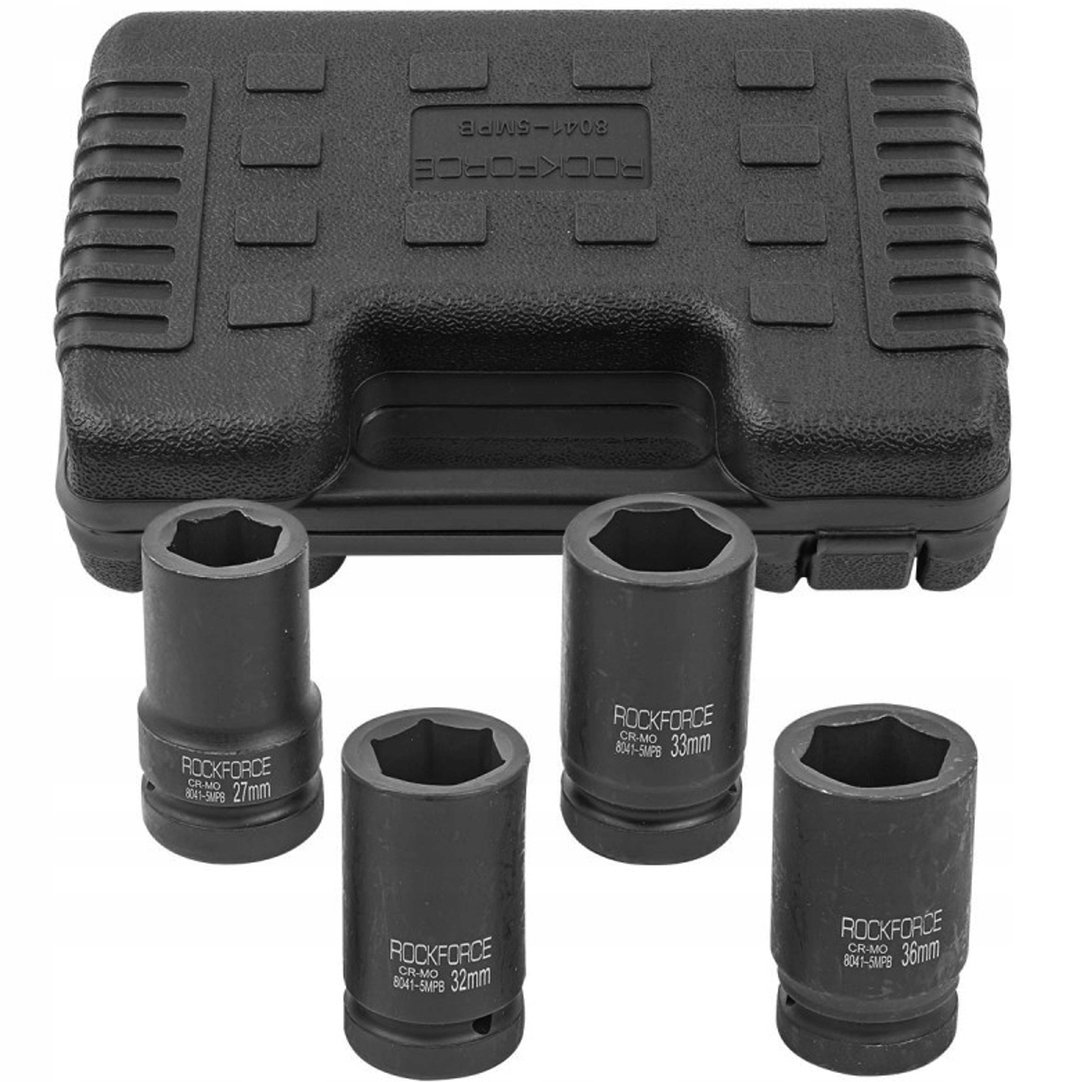 ZESTAW NASADEK GŁOWIC KOŃCÓWEK UDAROWYCH GŁĘBOKICH 4el. 1" 6-KĄTNE 27-36MM Liczba elementów w zestawie 4