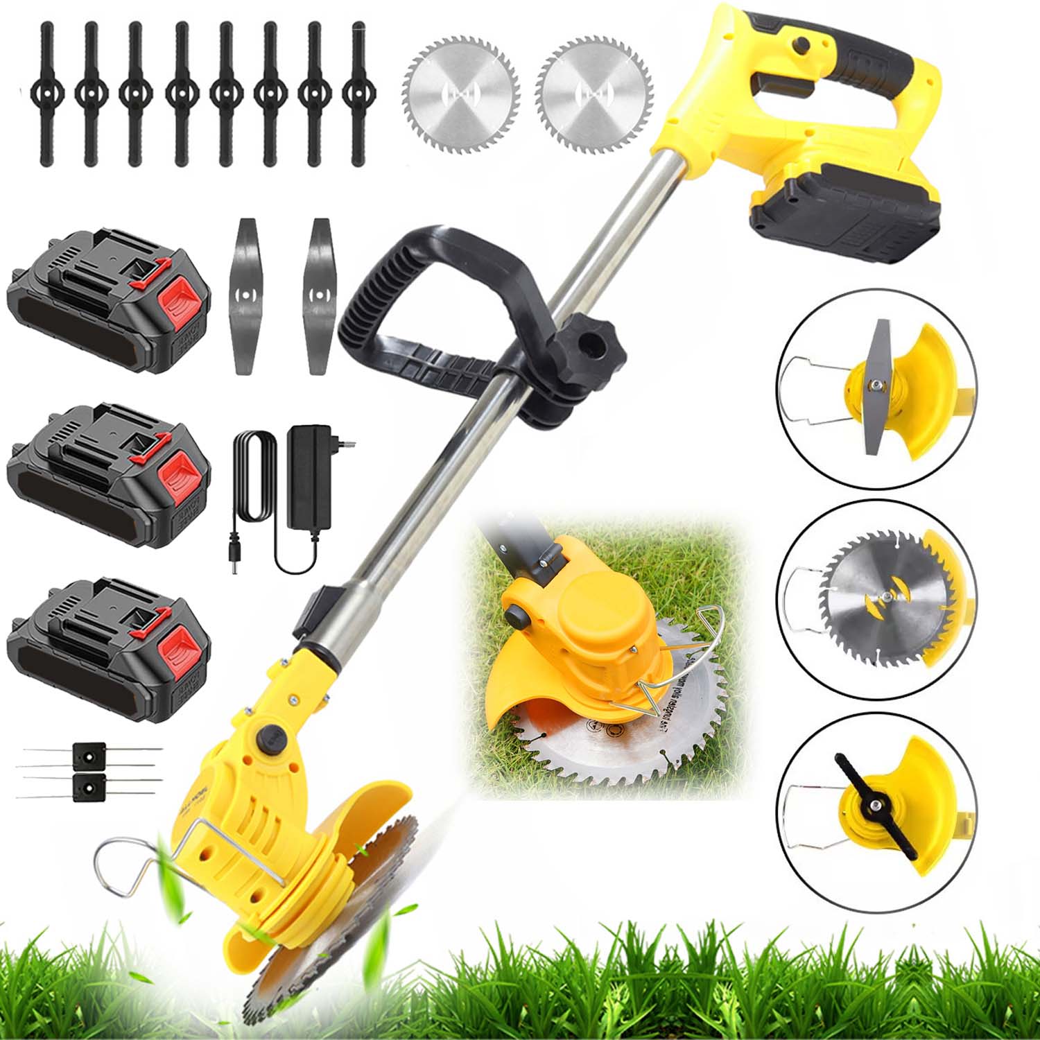 Aku Vyžínač Vyžínač Kotouče S Nožemi Nože 3 Baterie 21V