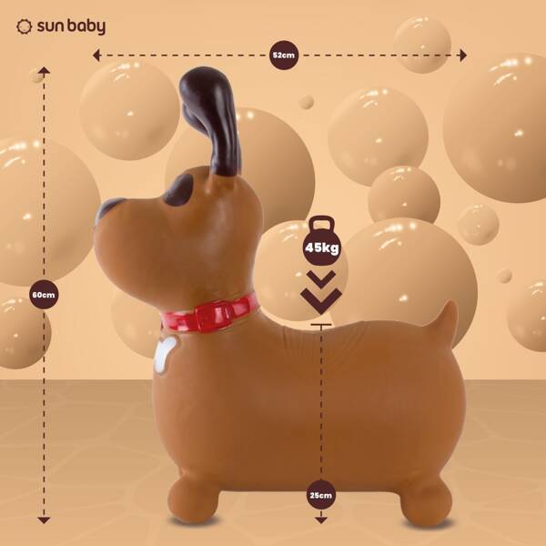 Skoczek gumowy dla dzieci REKSIO 60 cm brązowy do skakania z pompką EAN (GTIN) 5907478643799