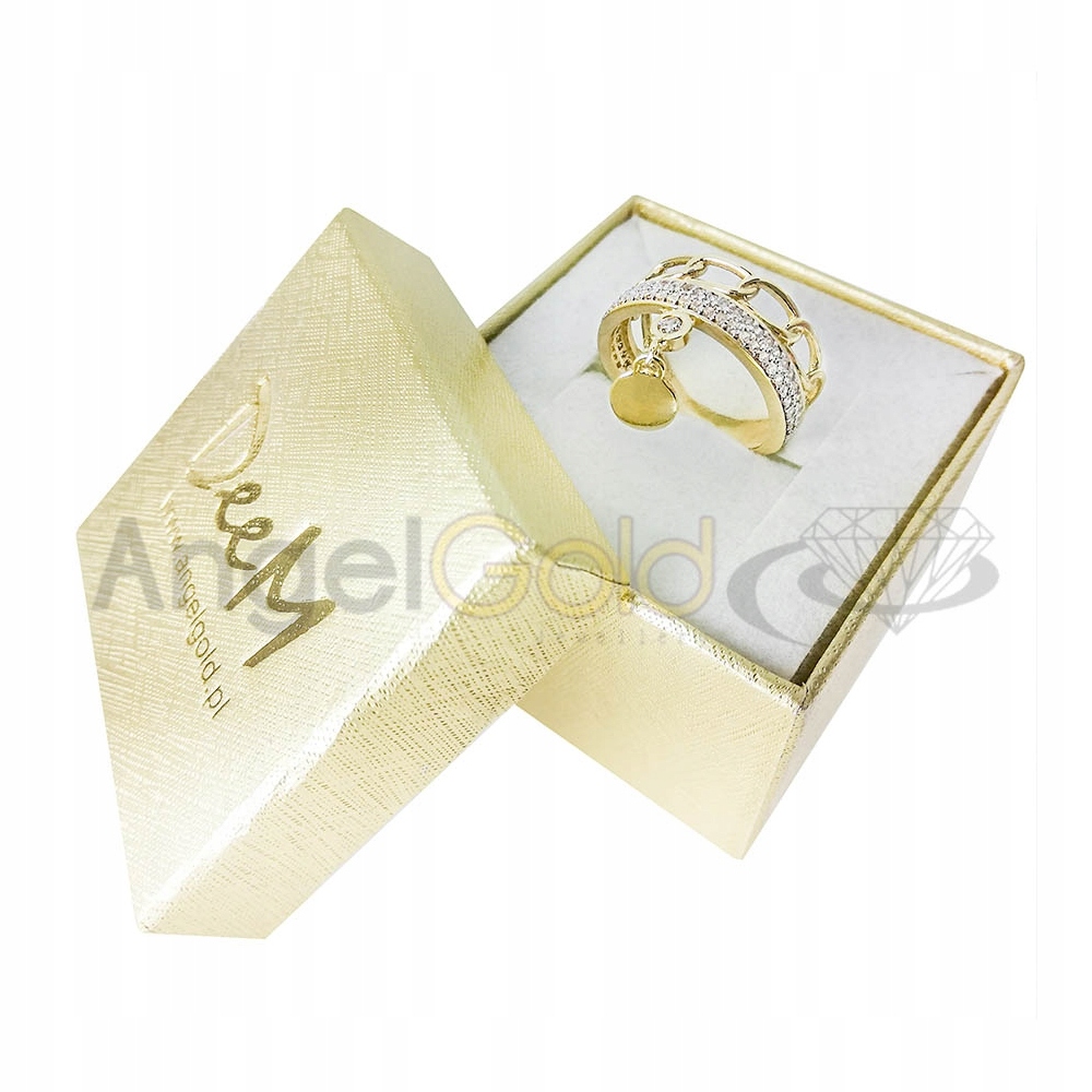 ZŁOTY PIERŚCIONEK Z RUCHOMĄ ZAWIESZKĄ KÓŁKO PR 585 Płeć kobieta