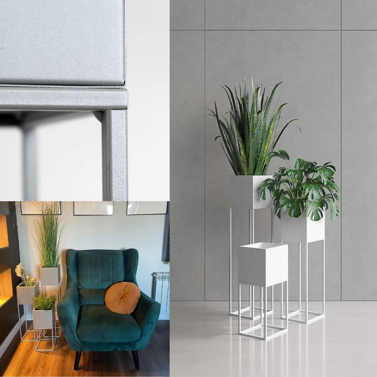 DONICZKA Osłonka Na Donice Metalowa Srebrna Loft Nowoczesny Styl S 47cm Rodzaj osłonka