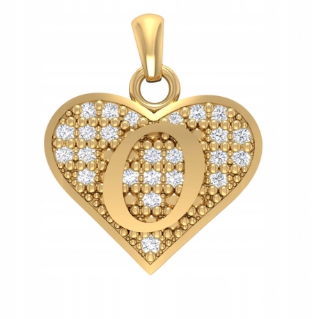 

Złoty Wisiorek Serce Z Literą O Pr. 333 Serduszko