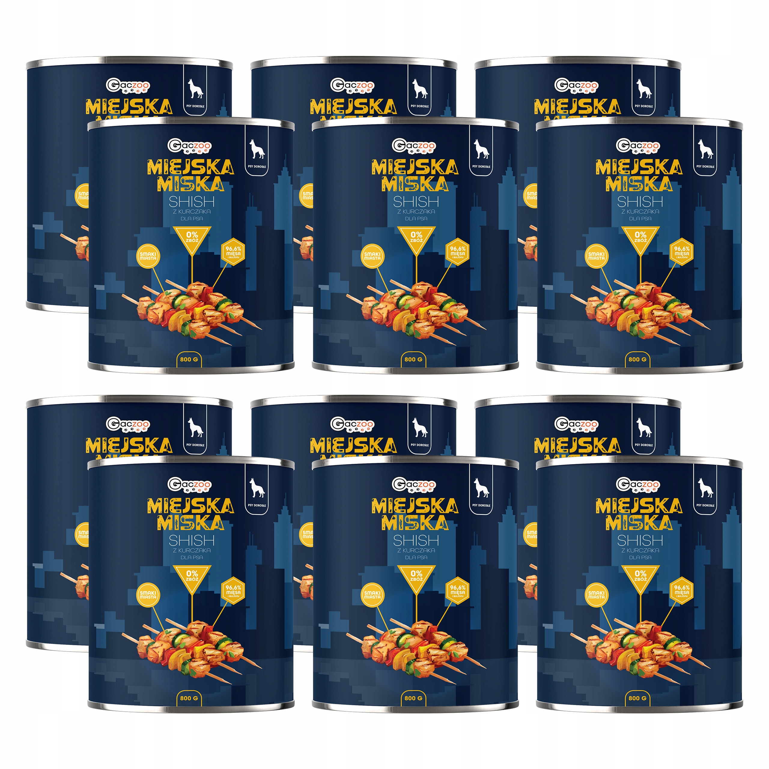 Levně Gaczoo Městská miska krmivo pro psy Shish s kuřecím masem 12 x 800 g