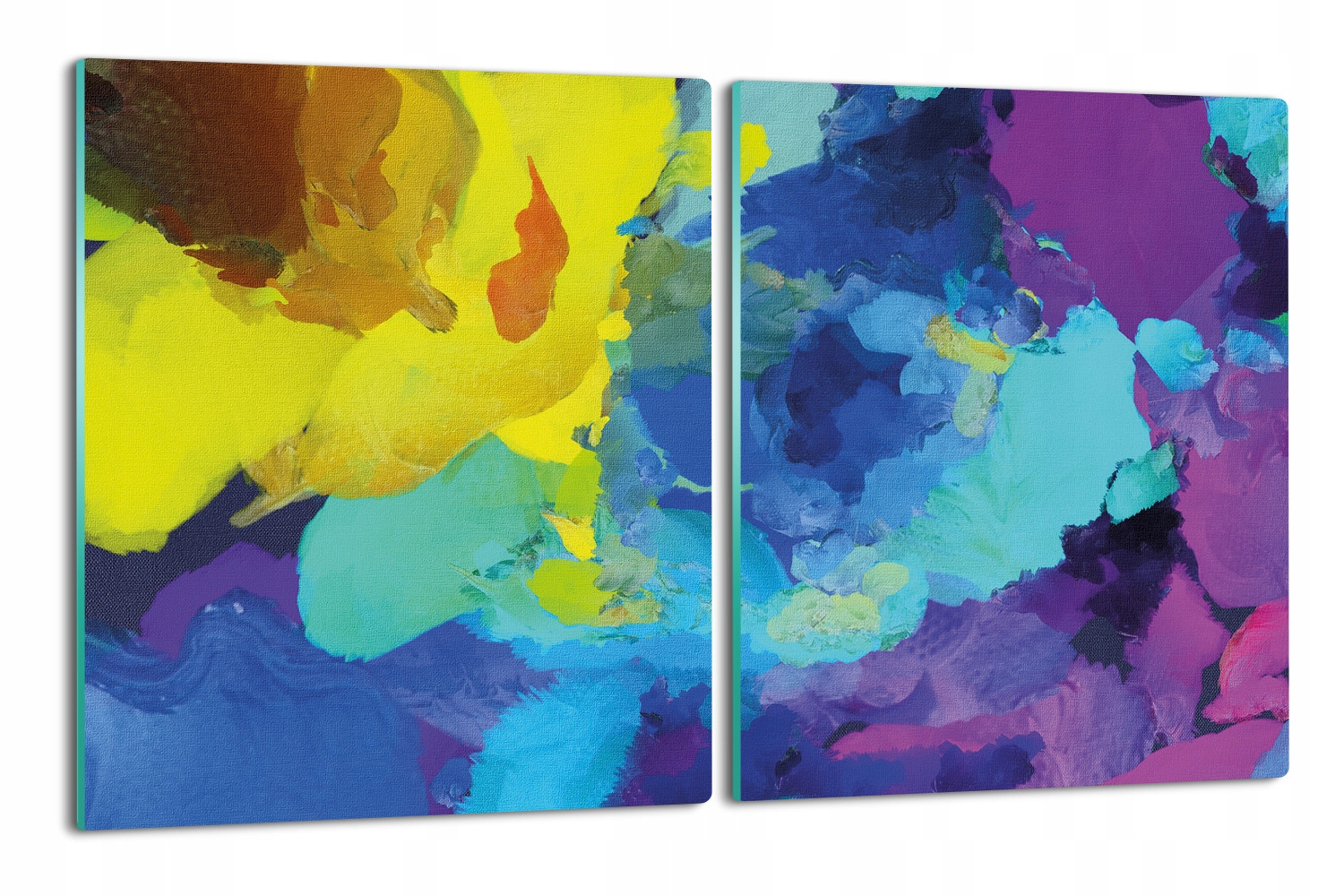 

splashback 2x 40x52 szklana Kolory plamy farba