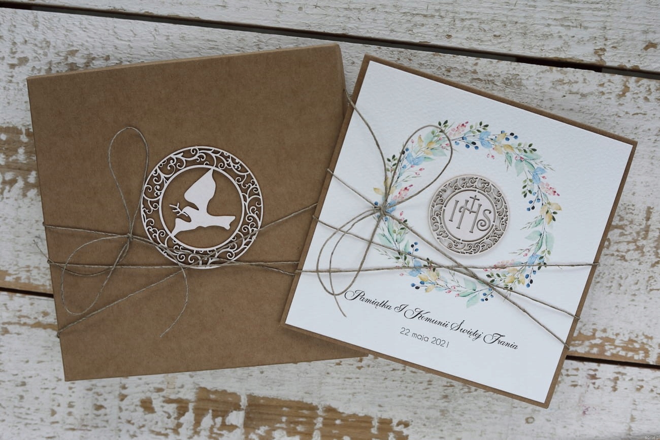 Pohlednice na společenství suvenýr společenství s personalizací v krabičce přání