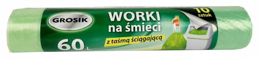 

Worki na smieci 60L z taśmą hd 10 szt Grosik