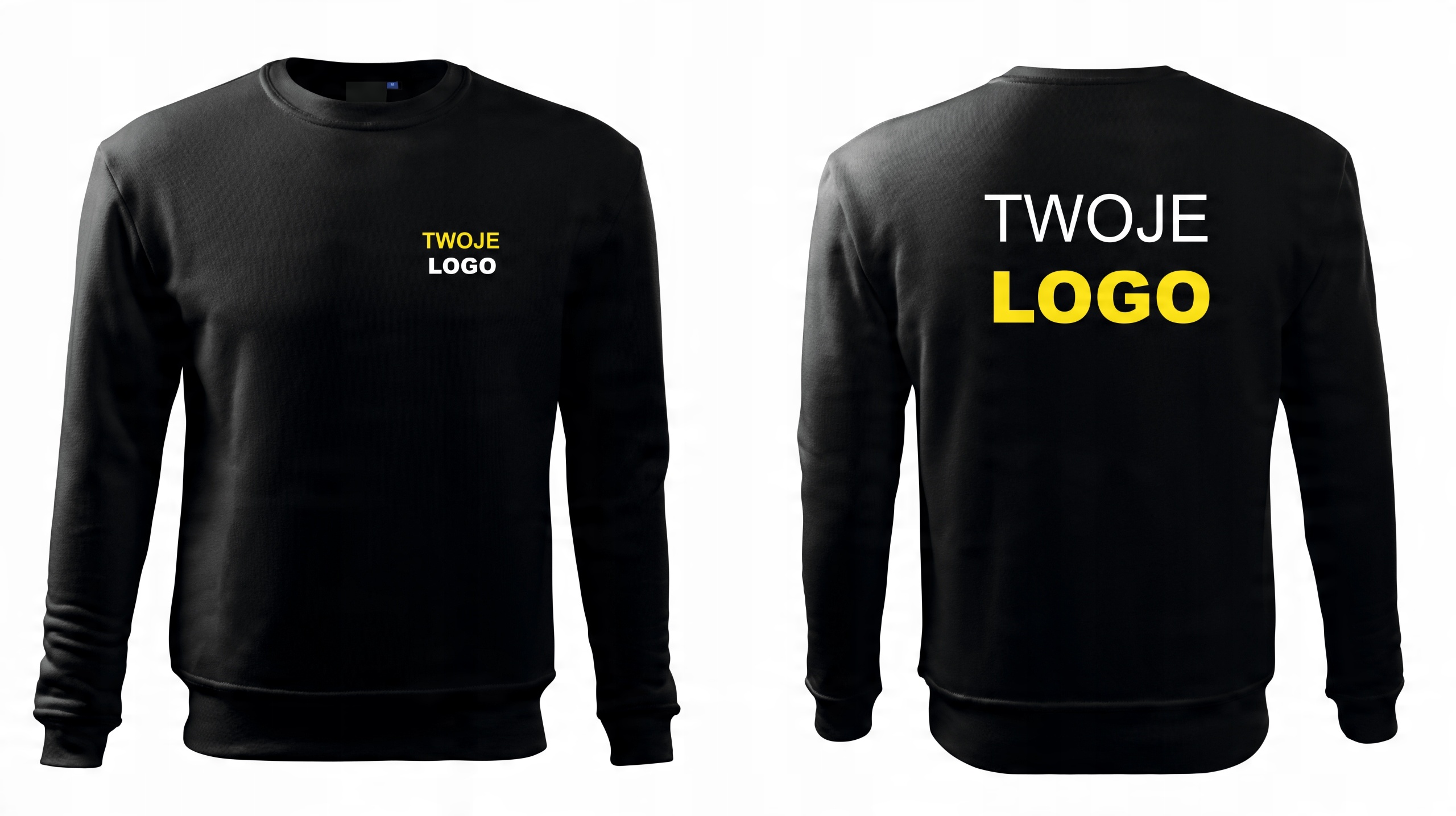 

Bluza z Twoim Nadrukiem przód+tył Logo czarna