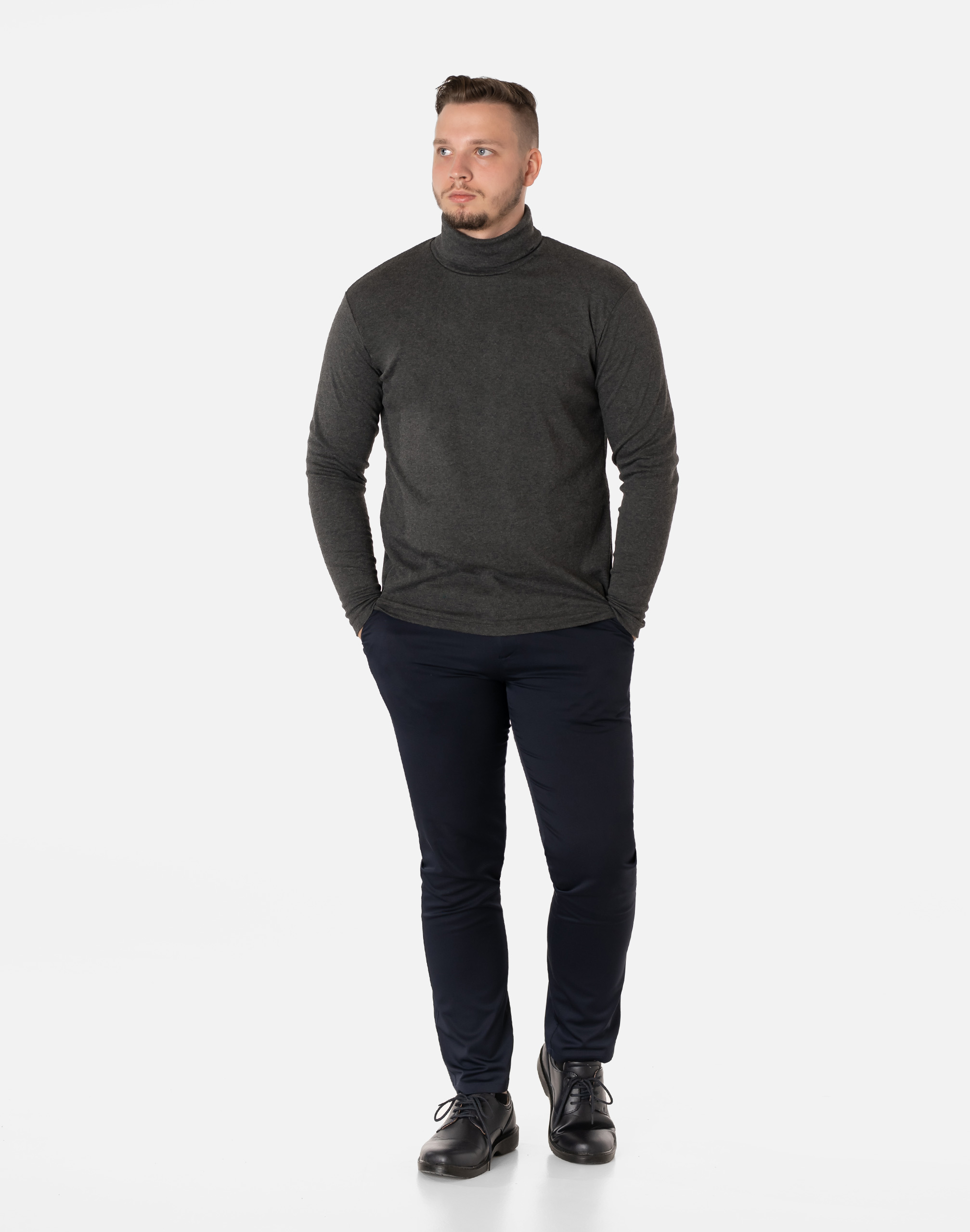 Golf Sweter Męski 100% Bawełniany Półgolf 5347-4 M Dekolt golf
