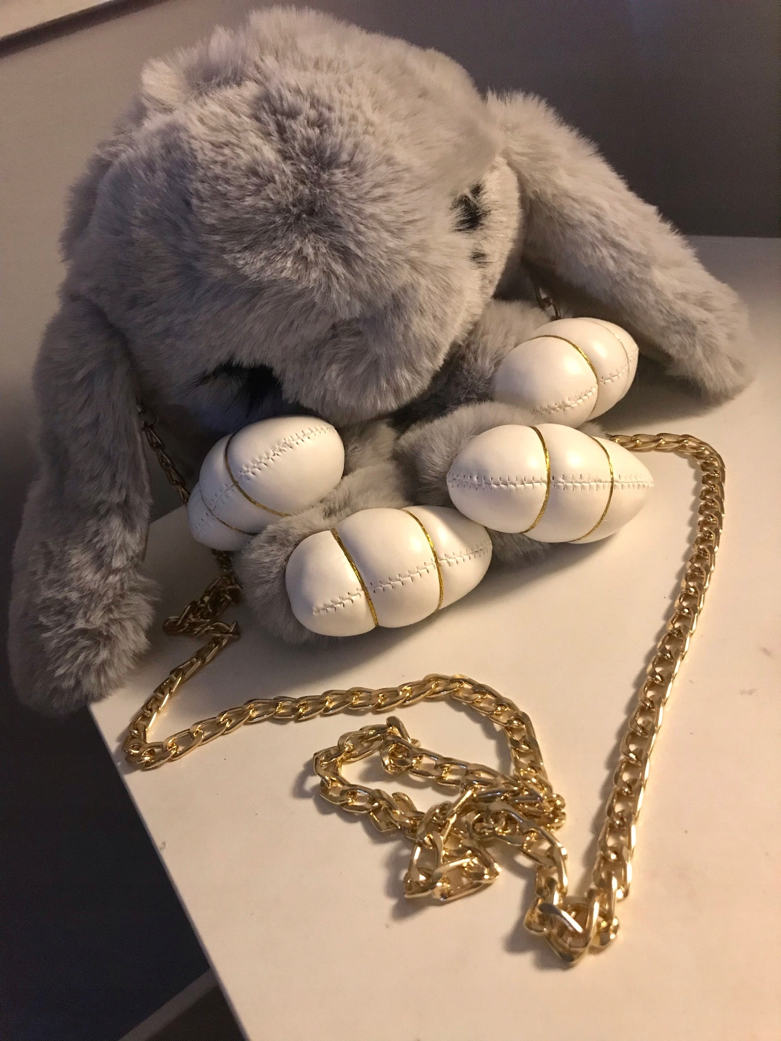 FUTERKOWA MODNA TOREBKA PLECAK KRÓLIK KRÓLICZEK Kolor okuć złoty