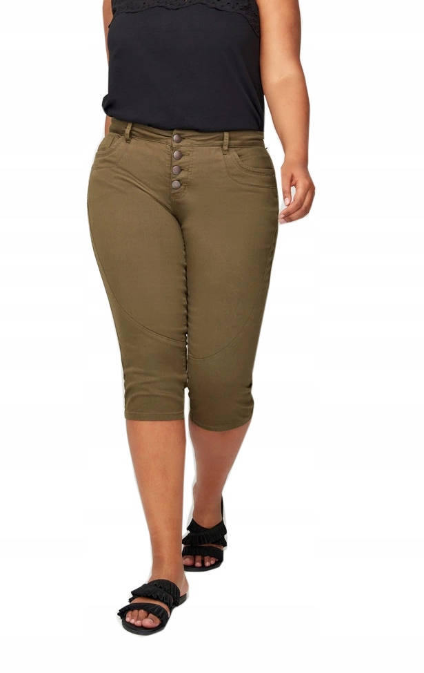 

ZZ3 Zizzi Jeansy Spodnie 3/4 Zieleń 48 50