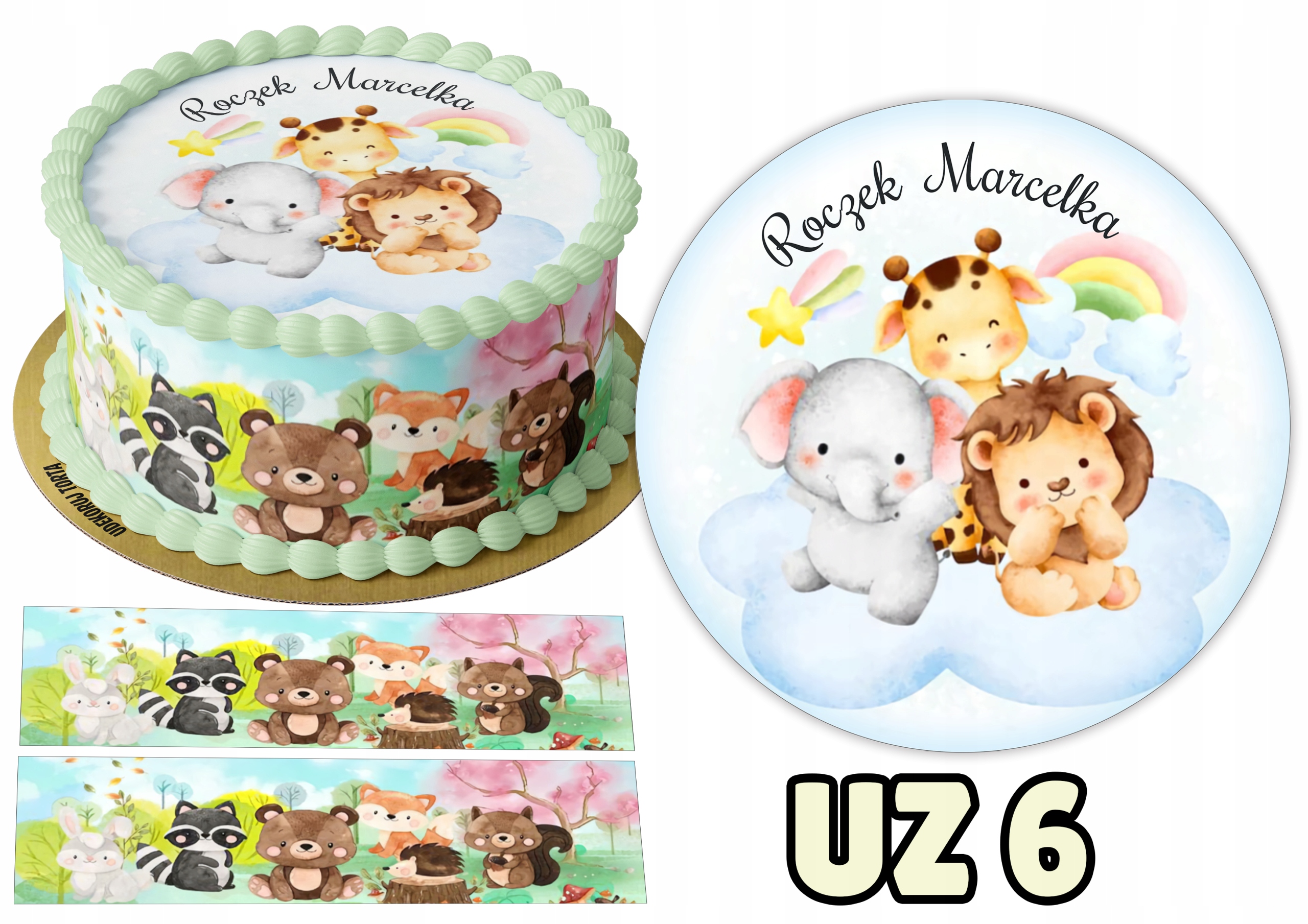 Opłatek UROCZE ZWIERZACZKI +2 Obwódki Waga 0.1 g