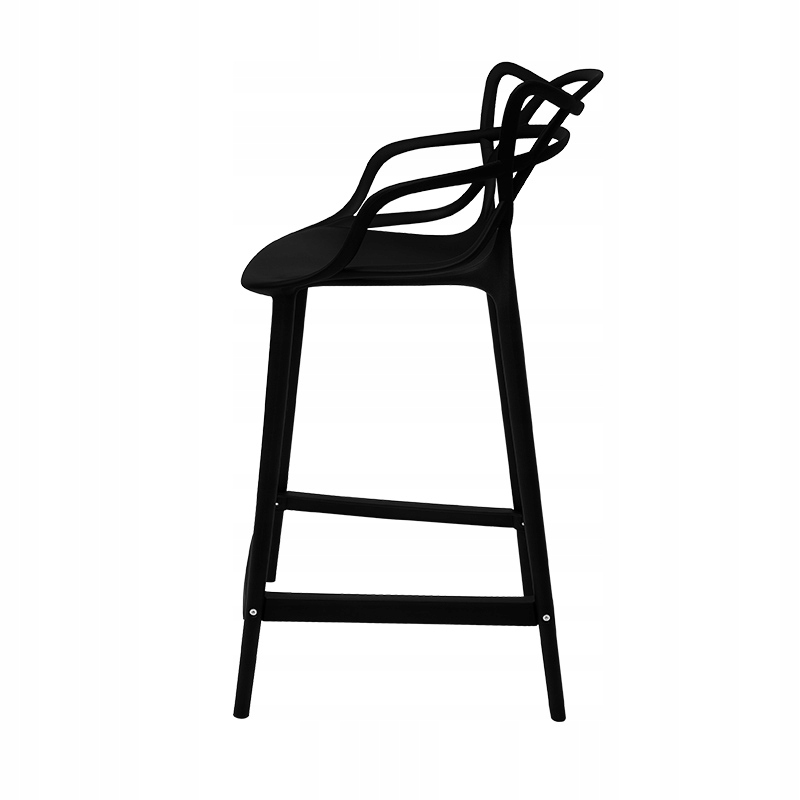 Hoker Plastikowy Nowoczesny Do Wyspy Jadalni Salonu loft czarny Minimalna wysokość siedziska 77 cm