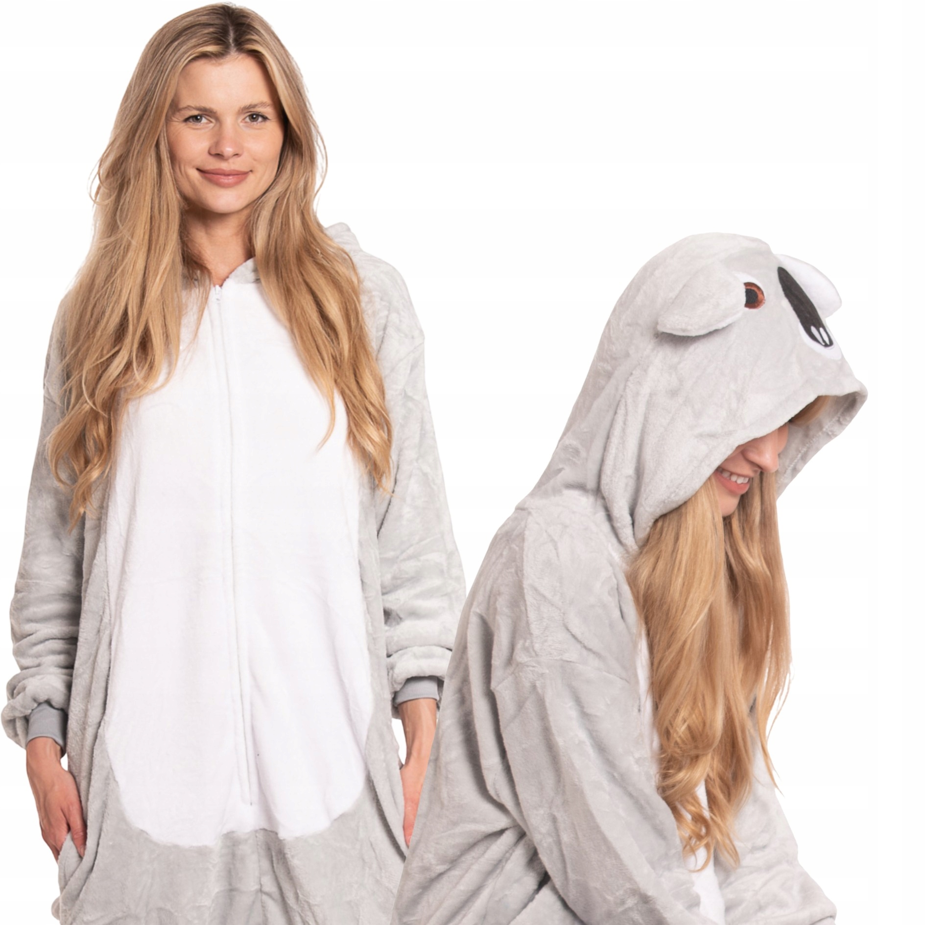 Dámské pyžamo Kombinéza Kigurumi Šedý kostým Overal Koala 175-185 cm XL