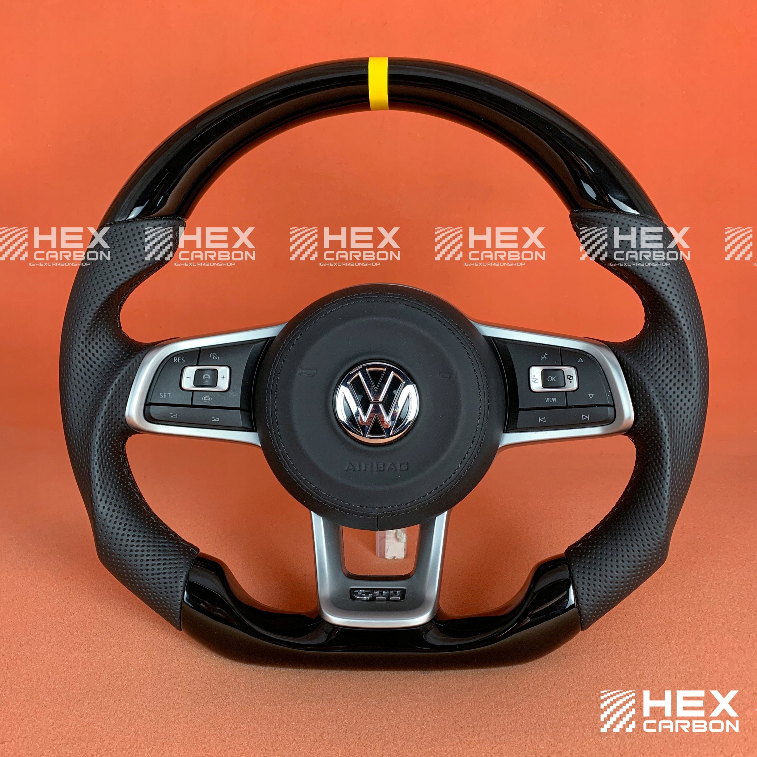 SWO-0115 - РУЛЕВОЕ КОЛЕСО BLACK PIANO VW GOLF 7 VII GTI TYPE R