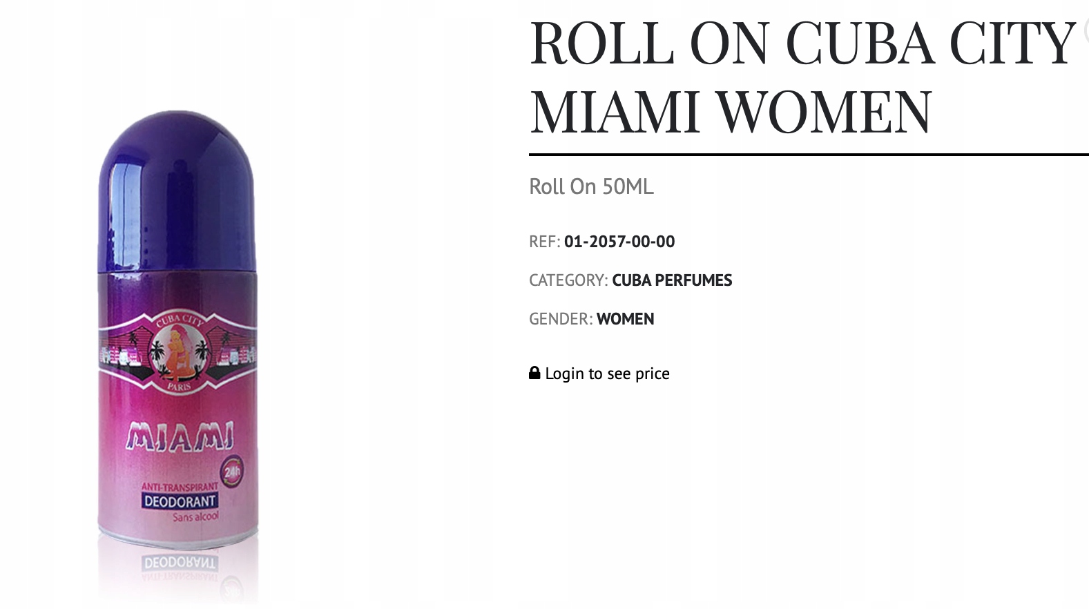 CUBA ORIGINAL DEO ROLL-ON CITY MIAMI WOMAN 50 ML Marka Cuba Paris