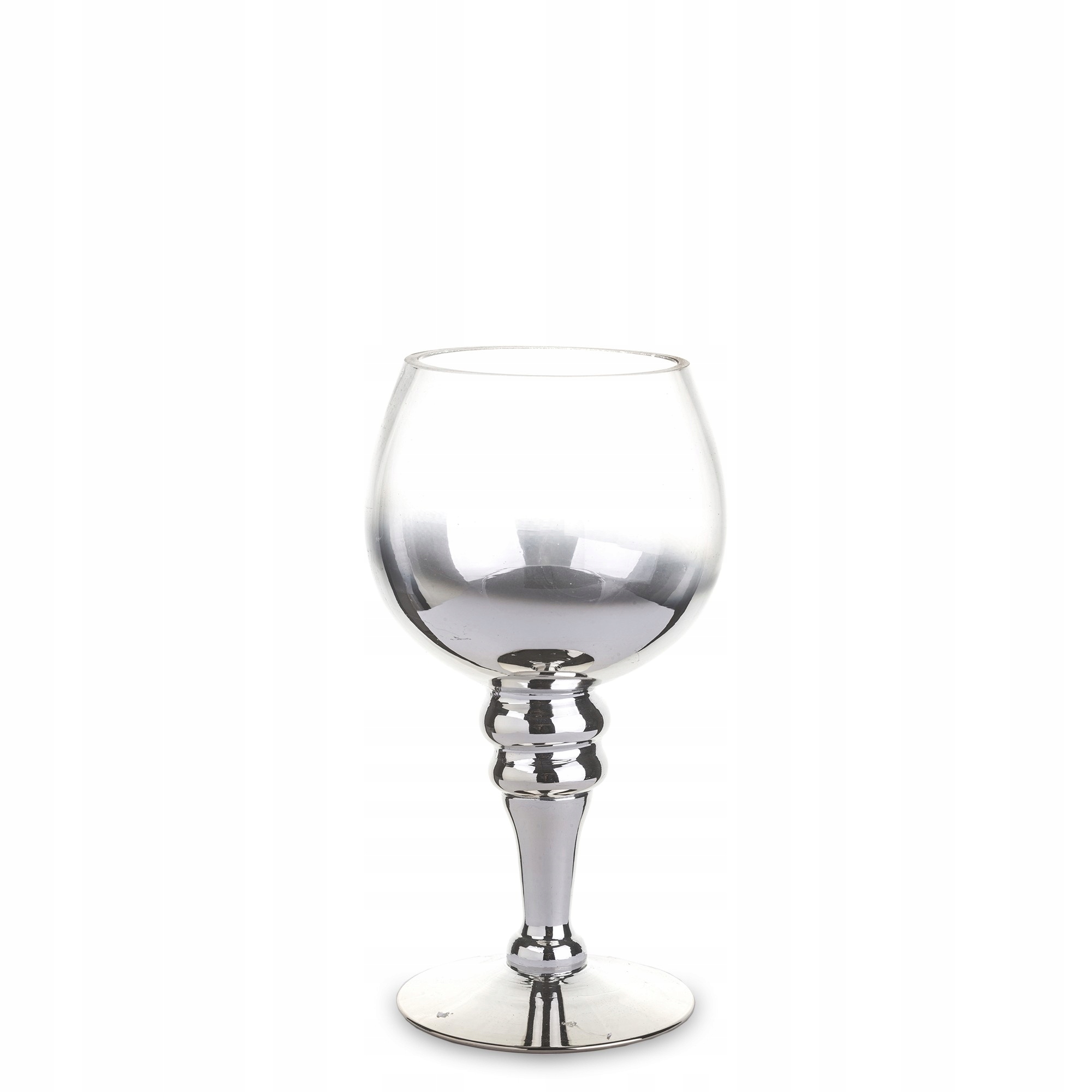 SZKŁO LUNA ŚWIECZNIK GLAMOUR SREBRNY