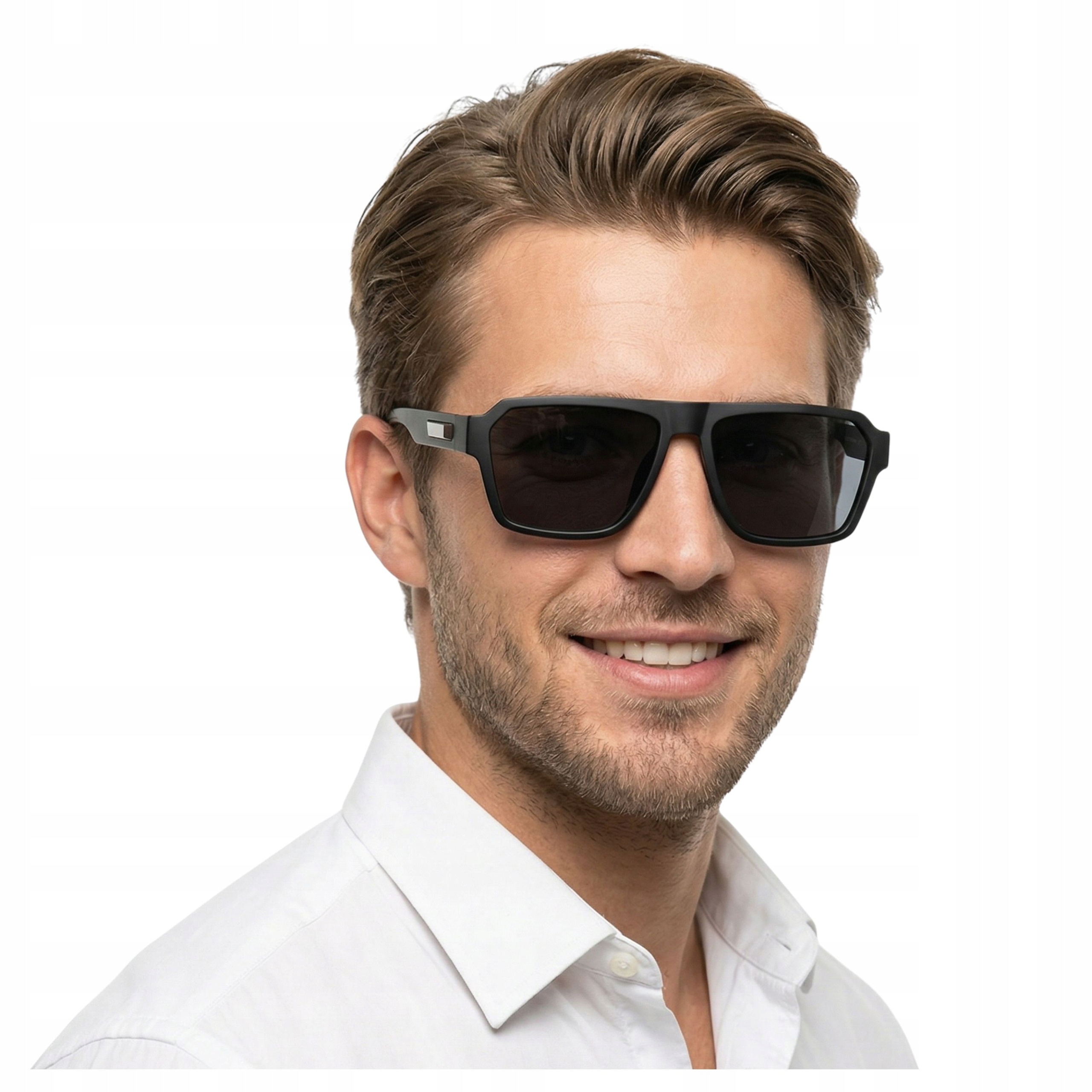 Okulary przeciwsłoneczne męskie polaryzacyjne UV400 klasyczne czarne Brilo