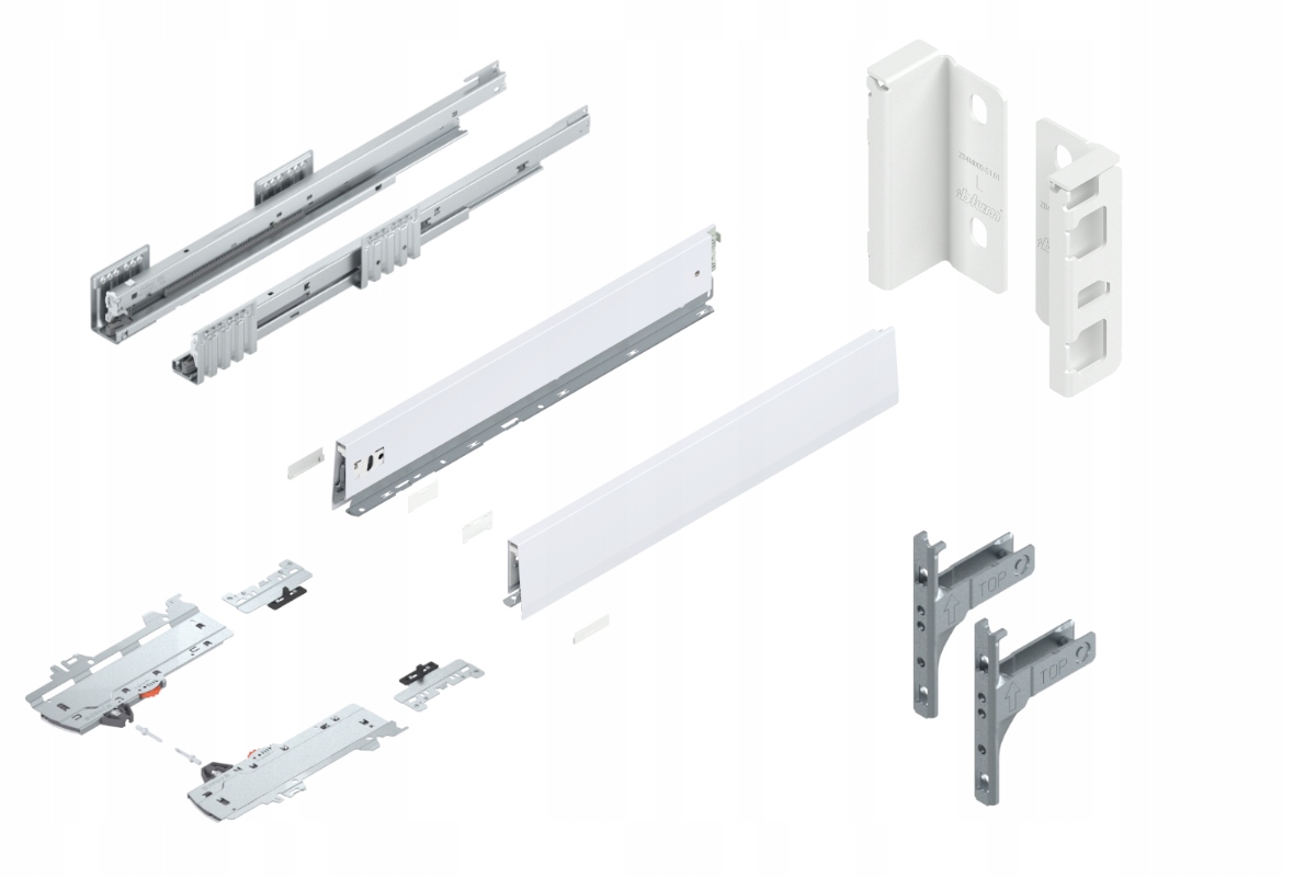 

Blum Szuflada Merivobox 550 Niska M Tip-On Biała