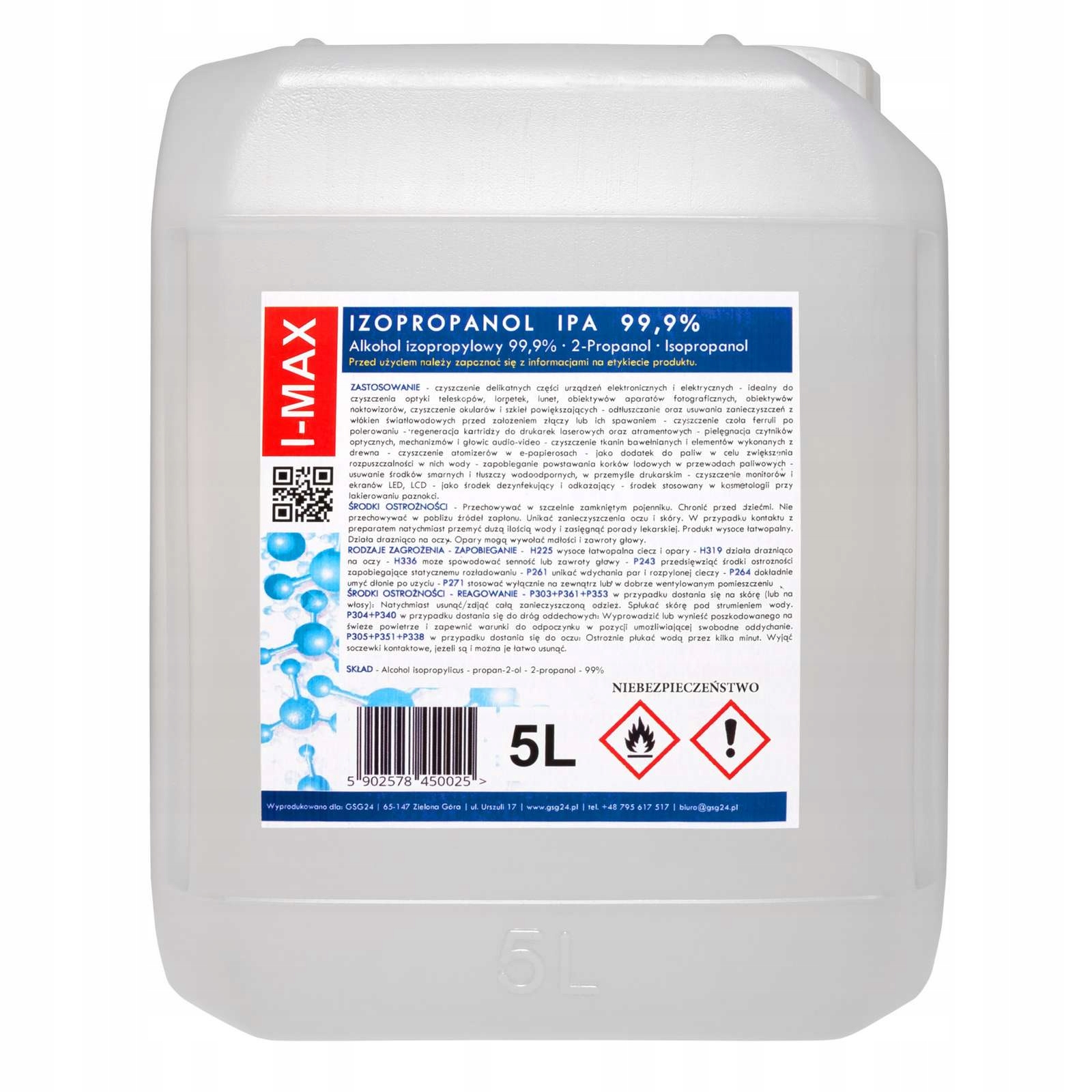 Isopropylalkohol Isopropanol Ipa I-max 99,9% 5L